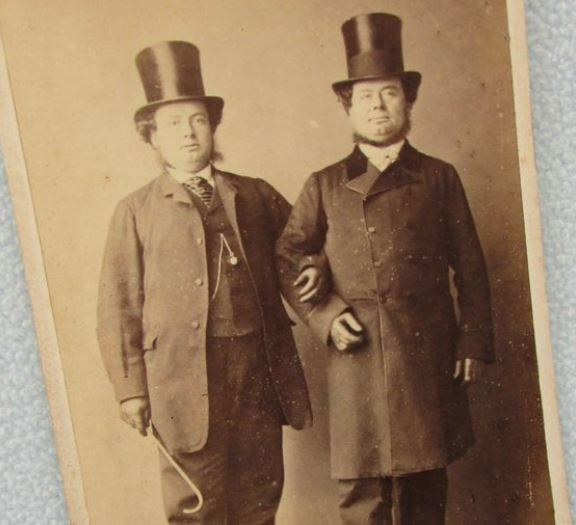 Men In Top Hats Linking Arms